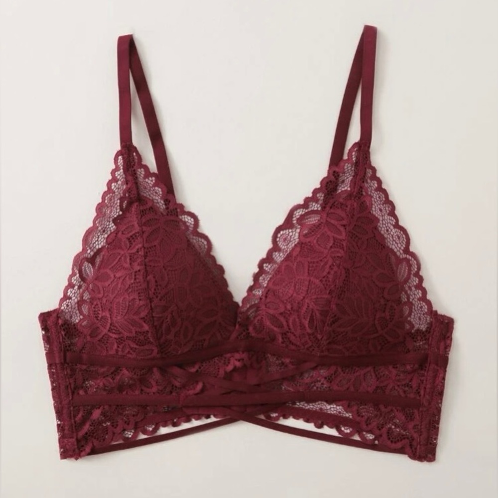 Lace burgundy padded bralette